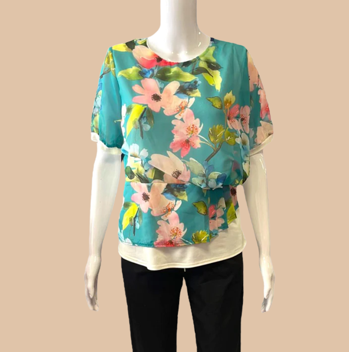 Sea Green Chiffon Top FM Collection Claire Fontayne Roscommon