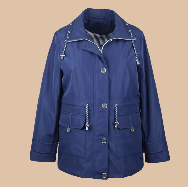 Navy blue raincoat womens hotsell